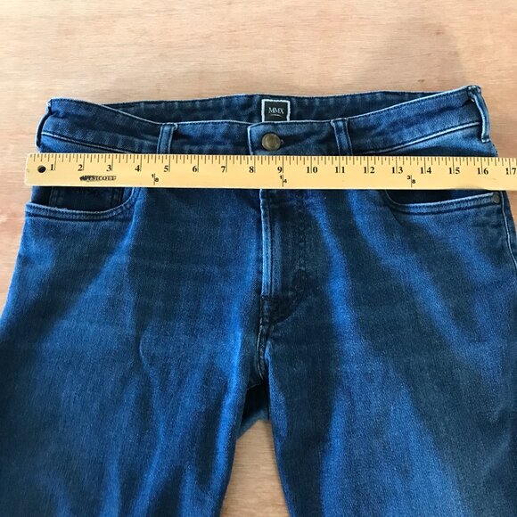 MMX Phoenix Jeans Men 32x32 Blue Low Rise Dark Wash Stretch Straight - Picture 9 of 12